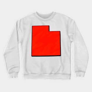 Bright Red Utah Outline Crewneck Sweatshirt